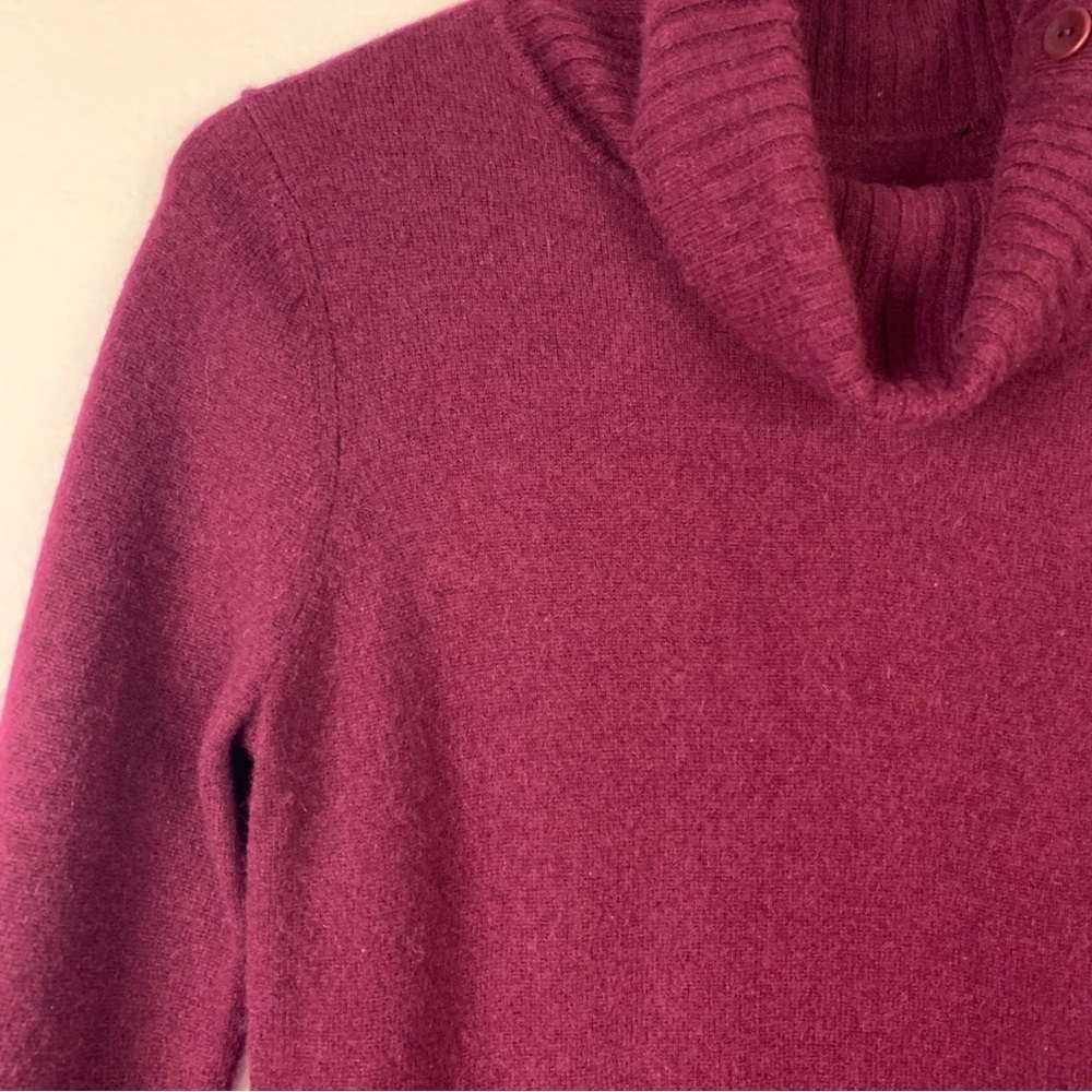 Nordstrom 100% Cashmere Burgundy Red Cowl Neck Sweater Holiday Classic Luxury - Picture 5 of 6